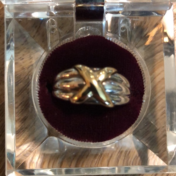 OCTANNER size 10 Sterling Silver 14k Gold “X” David Yurman Vibe Luxury Ring NEW - Picture 15 of 16